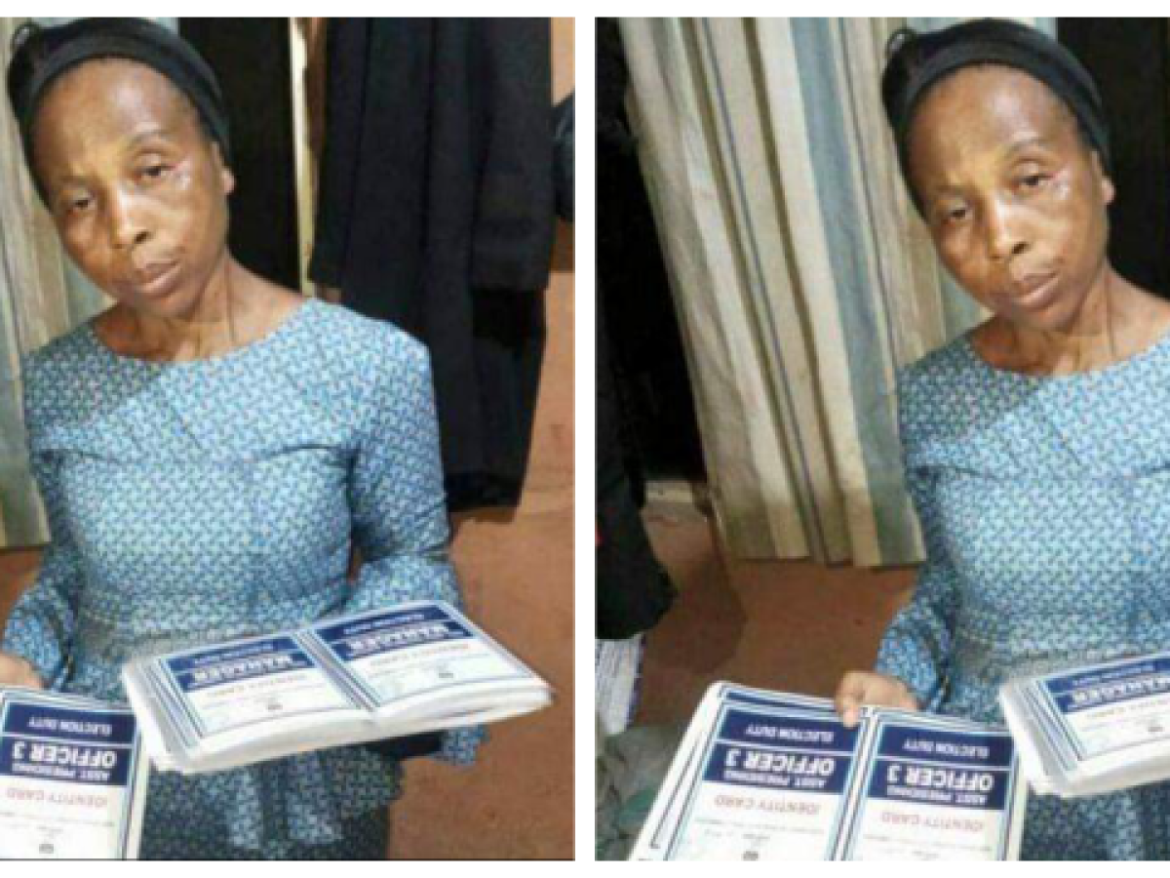 Police arrest 53-year-old woman with laminated INEC materials