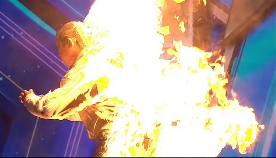 Britain’s Got Talent judges cry as man sets himself ablaze