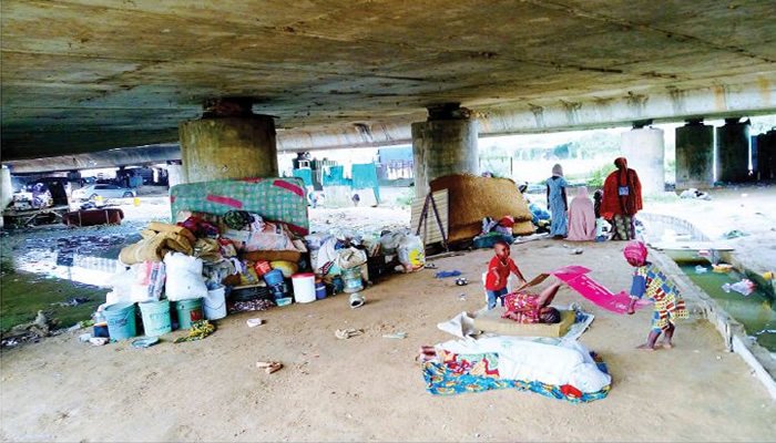 Anger as homeless children, parents shelter under Lagos-Ibadan bridge