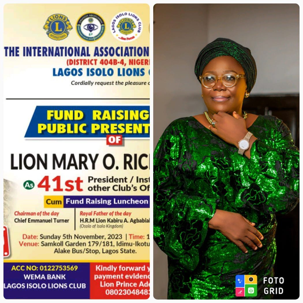 12 DAYS TO GO: LAGOS ISOLO LIONS CLUB PROMISES TO PROVIDE MORE HUMANITARIAN PROJECTS