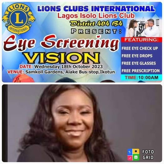 LAGOS ISOLO LIONS CLUB OFFERS FREE EYE SCREENING EXERCISE