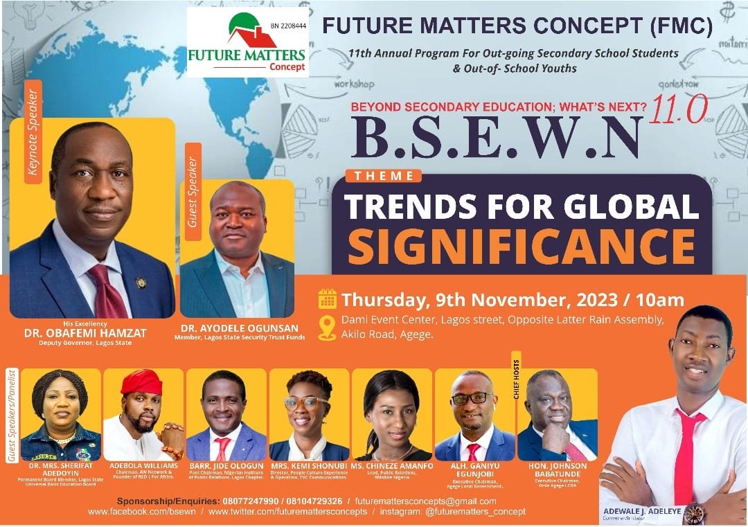 11th B.S.E.W.N: Lagos Deputy Gov, Dr. Hamzat, LSSTF Board Member, Dr Ogunsan to inspire young people