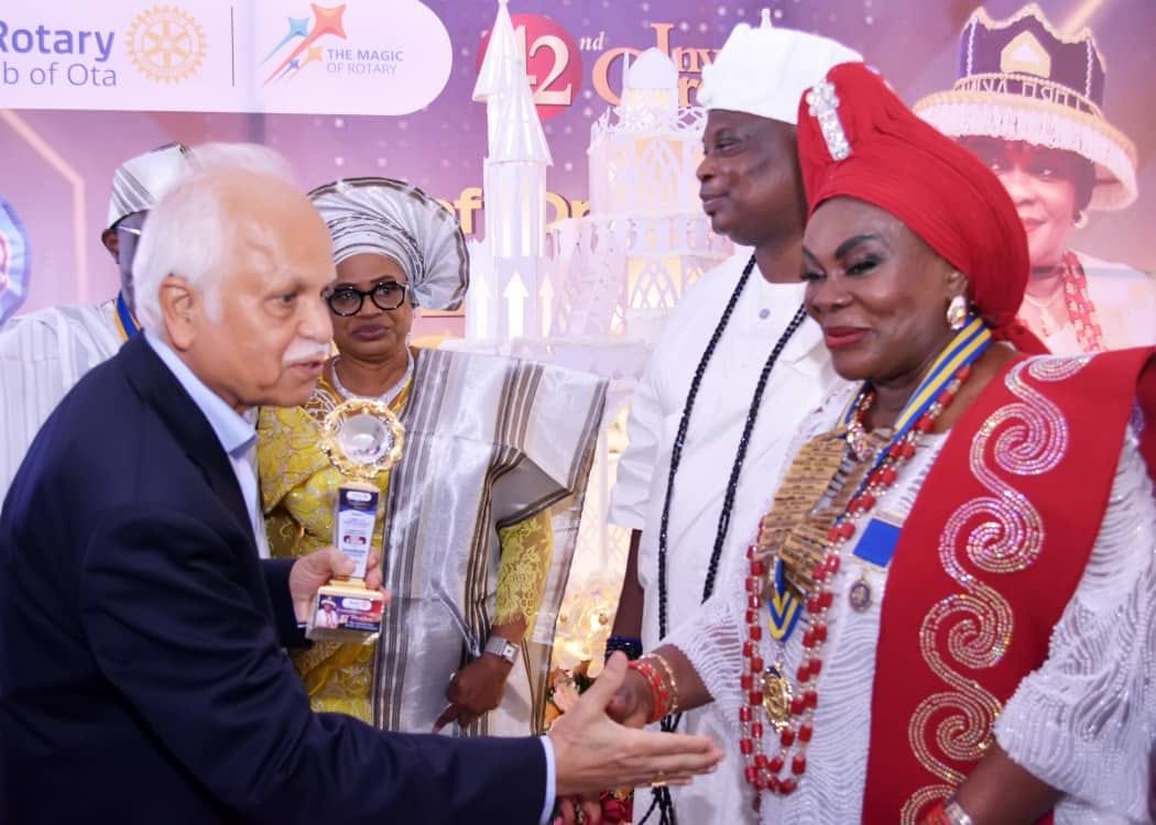 Photo: Sona Group Chairman, A. K. Marchandani, Olota of Ota grace 42nd Investiture Ceremony of Rotary Club of Ota