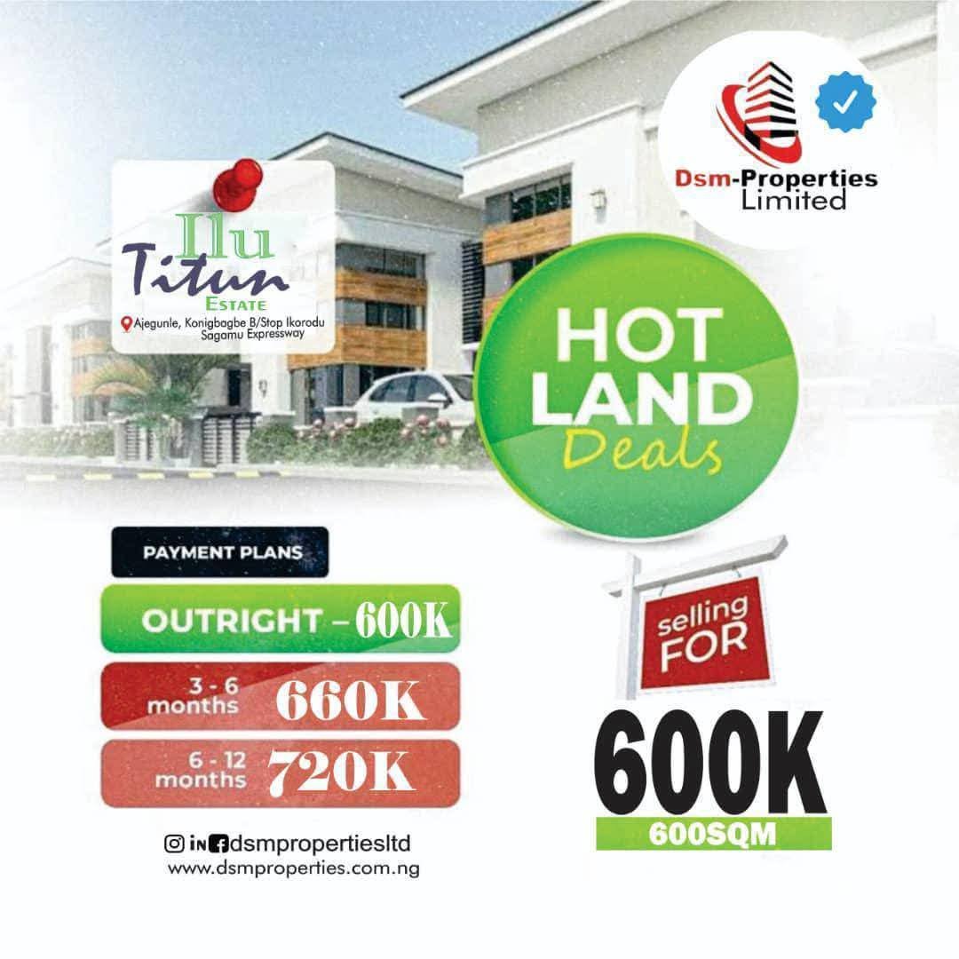 #600K PER PLOT: DSM PROPERTIES LTD OFFERS AFFORDABLE LANDS AT IKORODU- SAGAMU EXPRESSWAY